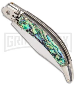 AGA Campolin Diana Abalone Lever Lock Automatic Knife - Polished Plain -Professional Knife Discount Store AGA Campolin Diana Lever Lock Abalone Satin BHQ 87410 er spine large