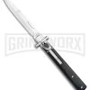 AGA Campolin Dominius Ebony Leverlock Automatic Knife - Bayonet Satin Plain 1 AGA Campolin Dominius Ebony Leverlock Automatic Knife - Bayonet Satin Plain -Professional Knife Discount Store AGA Campolin Dominius Ebony LL Auto Bayo Satin GO DOM23 EB BHQ 99910 jr large