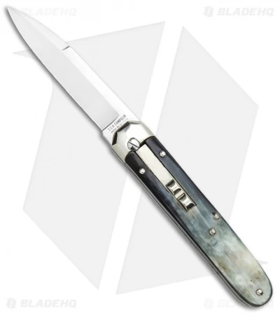 AGA Campolin Baron Automatic Knife Dark Horn (3.75" Satin) 3 AGA Campolin Baron Automatic Knife Dark Horn (3.75" Satin)
