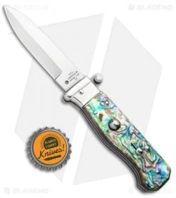 AGA Campolin Piccolo Italian Stiletto Automatic Knife Abalone (2.8" Satin) -Professional Knife Discount Store AGA Campolin Piccolo Italian Stiletto Auto Abalone Satin BHQ 92868 jr bottlecap