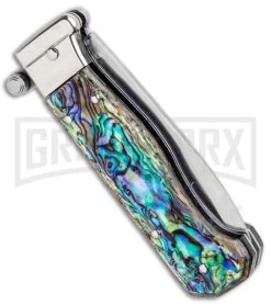 AGA Campolin Piccolo Abalone Italian Automatic Knife - Satin Plain 8 AGA Campolin Piccolo Abalone Italian Automatic Knife - Satin Plain -Professional Knife Discount Store AGA Campolin Piccolo Italian Stiletto Auto Abalone Satin BHQ 92868 jr side large