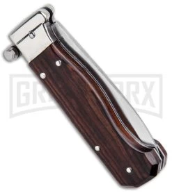 AGA Campolin Piccolo Cocobolo Italian Automatic Knife - Satin Plain -Professional Knife Discount Store AGA Campolin Piccolo Italian Stiletto Auto Cococbolo Satin BHQ 92867 jr side large