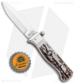 AGA Campolin Piccolo Italian Stiletto Automatic Knife Stag (2.8" Satin) 9 AGA Campolin Piccolo Italian Stiletto Automatic Knife Stag (2.8" Satin) -Professional Knife Discount Store AGA Campolin Piccolo Italian Stiletto Auto Stag Satin BHQ 94619 jr bottlecap