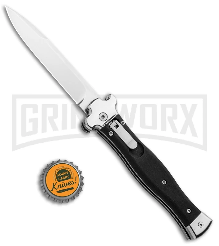AGA Campolin Zero Black Coated Leverlock Automatic Knife - Bayo Polish Plain 6 AGA Campolin Zero Black Coated Leverlock Automatic Knife - Bayo Polish Plain - Image 4