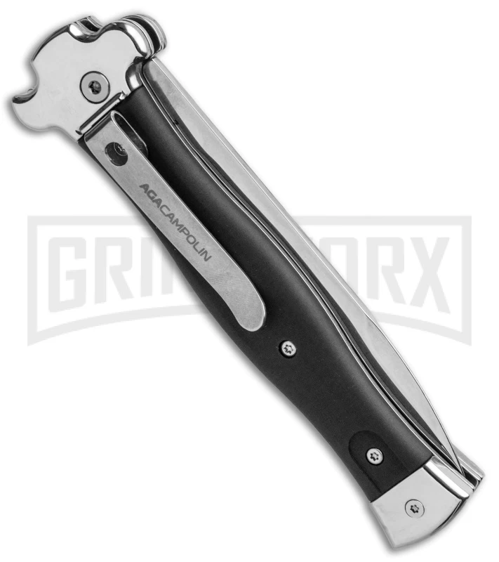 AGA Campolin Zero Black Coated Leverlock Automatic Knife - Bayo Polish Plain 5 AGA Campolin Zero Black Coated Leverlock Automatic Knife - Bayo Polish Plain - Image 3