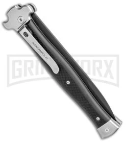 AGA Campolin Zero+ Blk G-10 Leverlock Automatic Knife - Bayonet Black Plain 2.0 -Professional Knife Discount Store AGA Campolin Zero Bayo LL Auto Black G 10 Black BHQ 105435 jr side large