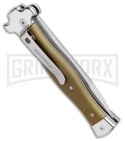 AGA Campolin Zero OD Green Aluminum Leverlock Automatic Knife - Bayo Satin Plain 8 AGA Campolin Zero OD Green Aluminum Leverlock Automatic Knife - Bayo Satin Plain -Professional Knife Discount Store AGA Campolin Zero Bayo LL Auto Green Alum Satin AGA01ALOD LB BHQ 99414 jr side large