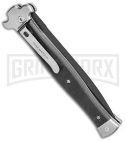 AGA Campolin Zero+ Black G-10 Leverlock Automatic Knife - Dagger Black Plain 2.0 -Professional Knife Discount Store AGA Campolin Zero Dagger LL Auto Black G 10 Black BHQ 105419 jr side large