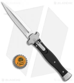 AGA Campolin Zero Dagger Leverlock Automatic Knife Black G-10 (3.75" Satin) -Professional Knife Discount Store AGA Campolin Zero Dagger LL Auto Black G 10 Satin AGA01N SD BHQ 74035 jr bottlecap