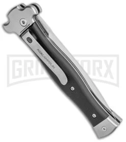 AGA Campolin Zero Black G-10 Leverlock Automatic Knife - Dagger Satin Plain -Professional Knife Discount Store AGA Campolin Zero Dagger LL Auto Black G 10 Satin AGA01N SD BHQ 74035 jr side large