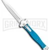 AGA Campolin Zero Blue G-10 Leverlock Automatic Knife - Dagger Satin Plain -Professional Knife Discount Store AGA Campolin Zero Dagger LL Auto Blue G 10 Satin BHQ 117112 jr large