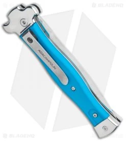 AGA Campolin Zero Dagger Leverlock Automatic Knife Blue G-10 (3.75" Satin) -Professional Knife Discount Store AGA Campolin Zero Dagger LL Auto Blue G 10 Satin BHQ 117112 jr side