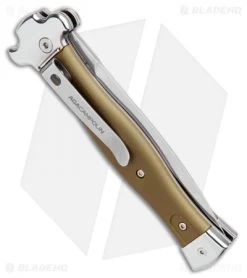 AGA Campolin Zero Dagger Leverlock Automatic Knife Green Aluminum (3.75" Satin) 8 AGA Campolin Zero Dagger Leverlock Automatic Knife Green Aluminum (3.75" Satin) -Professional Knife Discount Store AGA Campolin Zero Dagger LL Auto Green Alum Satin AGA01ALOD LD BHQ 99415 jr side