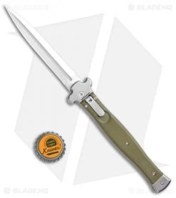 AGA Campolin Zero+ Dagger Leverlock Automatic Knife Green G-10 (4.25" Satin) 2.0 -Professional Knife Discount Store AGA Campolin Zero Dagger LL Auto Green G 10 Satin BHQ 105462 jr bottlecap