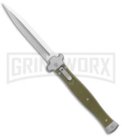 AGA Campolin Zero+ Green G-10 Leverlock Automatic Knife - Dagger Satin M390