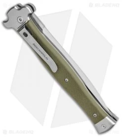 AGA Campolin Zero+ Dagger Leverlock Automatic Green G-10 (4.5" Satin M390) -Professional Knife Discount Store AGA Campolin Zero Dagger LL Auto Green G 10 Satin BHQ 134844 jr side