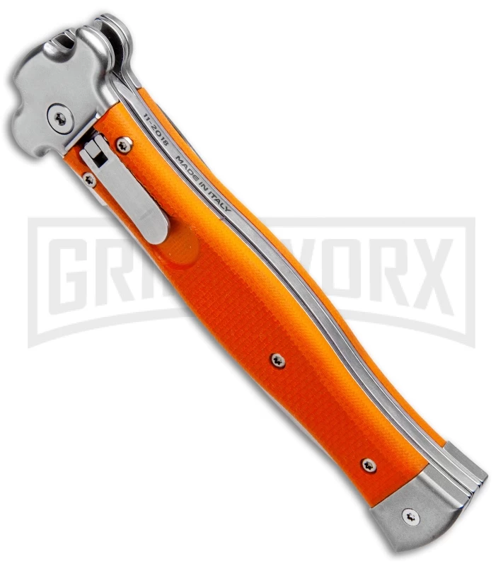 AGA Campolin Zero Orange G-10 Leverlock Automatic Knife - Dagger Satin Plain 4 AGA Campolin Zero Orange G-10 Leverlock Automatic Knife - Dagger Satin Plain - Image 2