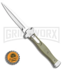 AGA Campolin Zero 10 Green G-10 Leverlock Automatic Knife -Dagger Satin Plain -Professional Knife Discount Store AGA Campolin Zero Dagger Leverlock Automatic Knife G10 Grn Coated 3.75 Polish BHQ 115850 LS Bottlecap large