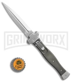 AGA Campolin Zero Green G-10 Leverlock Automatic Knife - Dagger Satin Plain -Professional Knife Discount Store AGA Campolin Zero Dagger green G10 satin BHQ 74939 er bottlecap large
