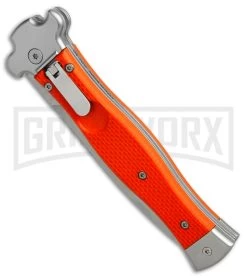 AGA Campolin Zero Orange G-10 Leverlock Automatic Knife - Dagger Stonewash Plain -Professional Knife Discount Store AGA Campolin Zero Dagger orange G10 sw BHQ 74940 er spine large