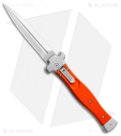 AGA Campolin Zero Dagger Leverlock Automatic Knife Orange G-10 (3.75" Stonewash)