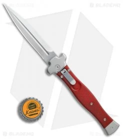 AGA Campolin Zero Dagger Leverlock Automatic Knife Red G-10 (3.75" Stonewash) -Professional Knife Discount Store AGA Campolin Zero Dagger red G10 sw BHQ 74036 jr bottlecap