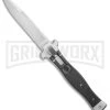 AGA Campolin Zero Black G-10 Leverlock Automatic Knife - Bayonet Satin Plain -Professional Knife Discount Store AGA Campolin Zero G 10 Black AGA01N SB BP 20043 jr large