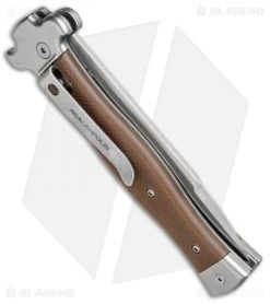 AGA Campolin Zero Italian Leverlock Automatic Knife Brown G-10 (3.75" Satin) -Professional Knife Discount Store AGA Campolin Zero G 10 Brown SW AGA01M SB BP 20044 jr side