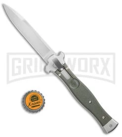 AGA Campolin Zero OD Green G-10 Leverlock Automatic Knife - Bayonet Satin Plain -Professional Knife Discount Store AGA Campolin Zero G 10 Green AGA01V SB BP 20047 jr bottlecap large
