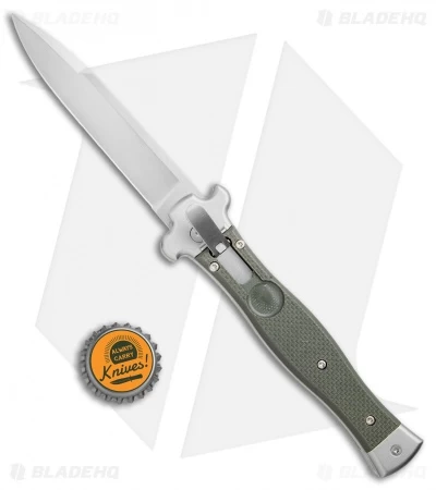 AGA Campolin Zero Italian Leverlock Automatic Knife OD Green G-10 (3.75" Satin) 6 AGA Campolin Zero Italian Leverlock Automatic Knife OD Green G-10 (3.75" Satin) - Image 4
