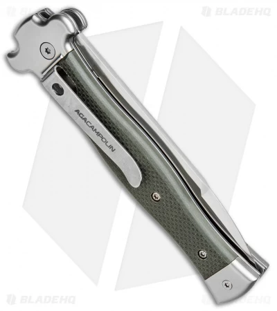 AGA Campolin Zero Italian Leverlock Automatic Knife OD Green G-10 (3.75" Satin) 5 AGA Campolin Zero Italian Leverlock Automatic Knife OD Green G-10 (3.75" Satin) - Image 3