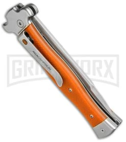 AGA Campolin Zero Orange G-10 Leverlock Automatic - Bayonet Stonewash Plain -Professional Knife Discount Store AGA Campolin Zero G 10 Orange SW AGA01O SWB BP 20045 jr side large