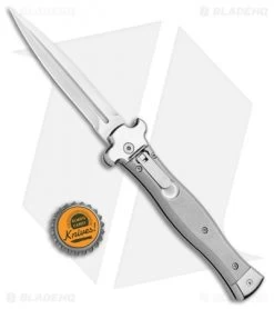 AGA Campolin Zero Dagger Leverlock Automatic Knife Aluminum (3.75" Tumbled) -Professional Knife Discount Store AGA Campolin Zero Gray Aluminum LL Dagger Tumbled AGA01ALP D BHQ 99915 jr bottlecap