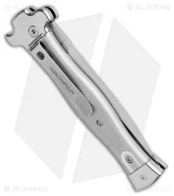 AGA Campolin Zero Dagger Leverlock Automatic Knife Aluminum (3.75" Tumbled) -Professional Knife Discount Store AGA Campolin Zero Gray Aluminum LL Dagger Tumbled AGA01ALP D BHQ 99915 jr side