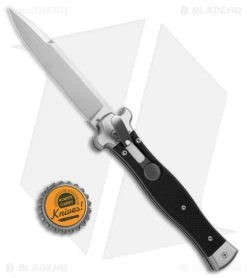 AGA Campolin Zero Italian Leverlock Automatic Knife Black G-10 (3.75" SW) -Professional Knife Discount Store AGA Campolin Zero Italian LL Black G 10 Satin AGA01N SWB BHQ 74949 jr bottlecap