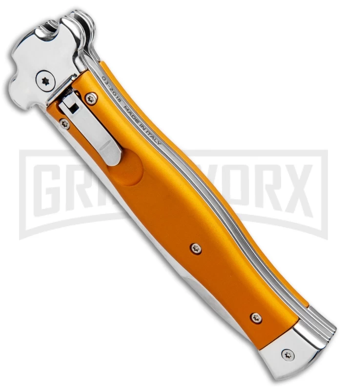 AGA Campolin Zero Orange Aluminum Leverlock Automatic - Bayonet Tumbled Plain 4 AGA Campolin Zero Orange Aluminum Leverlock Automatic - Bayonet Tumbled Plain - Image 2