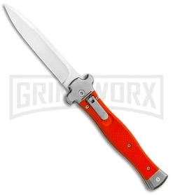 AGA Campolin Zero Orange G-10 Leverlock Automatic Knife - Bayo Satin Plain