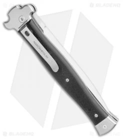 AGA Campolin Zero+ Italian Leverlock Automatic Knife Black G-10 (4.5"STN Dagger) -Professional Knife Discount Store AGA Campolin Zero Plus Italian LL Auto Black G 10 Dagger BHQ 110616 jr side