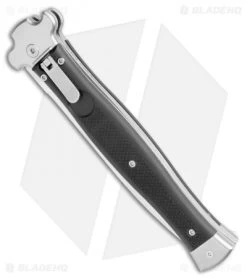 AGA Campolin Zero+ Italian Leverlock Automatic Knife Black G-10 (4.5"STN Dagger) -Professional Knife Discount Store AGA Campolin Zero Plus Italian LL Auto Black G 10 Dagger BHQ 110616 jr spine