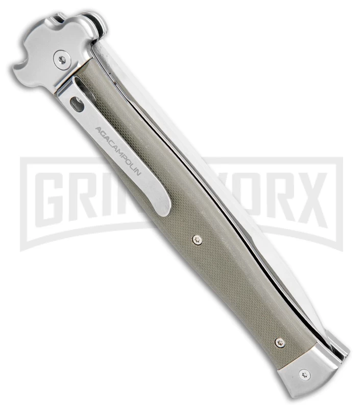 AGA Campolin Zero+ Green Aluminum Leverlock Automatic Knife - Bayo Satin Plain 5 AGA Campolin Zero+ Green Aluminum Leverlock Automatic Knife - Bayo Satin Plain - Image 3