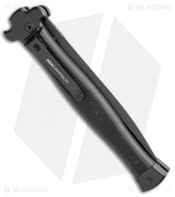 AGA Campolin Zero+ Italian Leverlock Automatic Knife Black G-10 (4.5"Blk Dagger) -Professional Knife Discount Store AGA Campolin Zero Plus Italian LL Black G 10 Black Dagger BHQ 110302 jr side