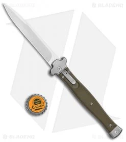 AGA Campolin Zero Bayonet Leverlock Automatic Green G-10 (4.5" Satin) -Professional Knife Discount Store AGA Campolin Zero Reverse Tanto LL Auto Green G 10 Satin BHQ 134843 jr bottlecap