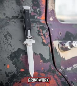 AGA Campolin Zero Smooth Black G-10 Leverlock Auto Knife - Reverse Tanto Plain -Professional Knife Discount Store AGA Campolin Zero Reverse Tanto Leverlock Auto Knife Smooth Black G 10 BHQ 117113 kp truck web large