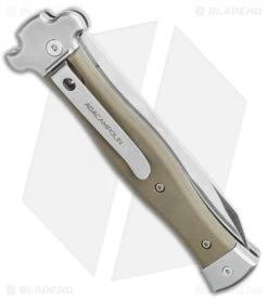 AGA Campolin Zero Reverse Tanto Leverlock Automatic Green G-10 (4" Satin) -Professional Knife Discount Store AGA Campolin Zero Reverse Tanto Leverlock Automatic Green G 10 3.75 Satin AGA01V ST BHQ 116873 LS Side