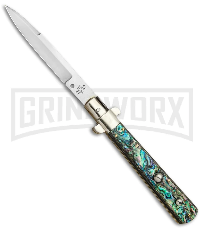 AGA Campolin 11" Frosolone Abalone Stiletto Automatic Knife - Bayonet 3 AGA Campolin 11" Frosolone Abalone Stiletto Automatic Knife - Bayonet