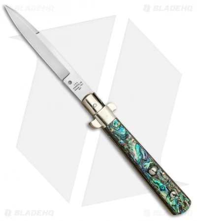 AGA Campolin 11" Frosolone Bayonet Stiletto Automatic Knife Abalone (5" Satin) 3 AGA Campolin 11" Frosolone Bayonet Stiletto Automatic Knife Abalone (5" Satin)