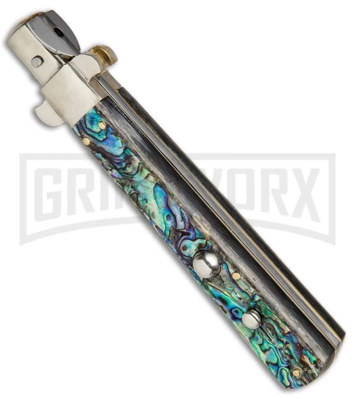 AGA Campolin 11" Frosolone Abalone Stiletto Automatic Knife - Bayonet 4 AGA Campolin 11" Frosolone Abalone Stiletto Automatic Knife - Bayonet - Image 2