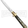 AGA Campolin 11" Frosolone Brazilian Horn/Brass Stiletto Automatic - Bayonet -Professional Knife Discount Store AGA Frosolone Brazilian Brass 11in Bayo BP 29290 jr large
