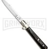 AGA Campolin 11" Frosolone Brazilian Horn Stiletto Automatic Knife - Bayonet -Professional Knife Discount Store AGA Frosolone Brazilian Nickel 11in Bayo BP 29291 jr large