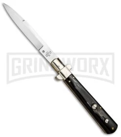 AGA Campolin 11" Frosolone Brazilian Horn Stiletto Automatic Knife - Bayonet